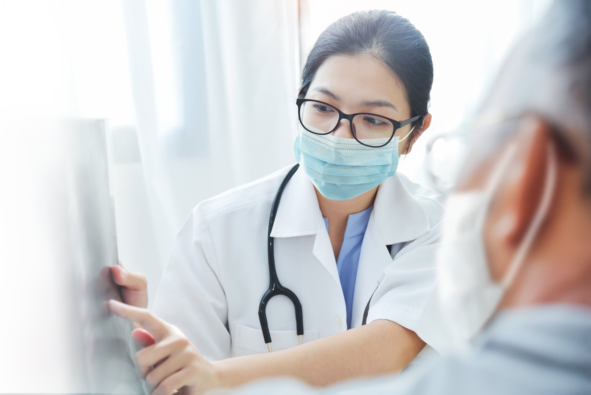 Provider pointing at an xray.